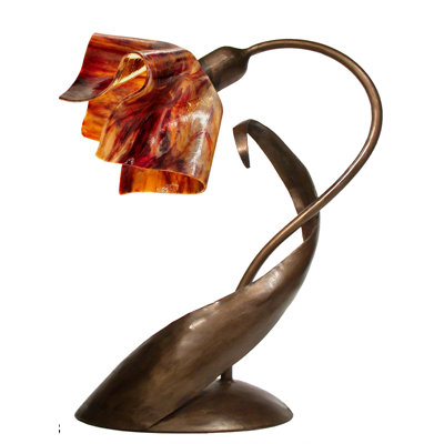 Amergin Handcrafted Glass 20-Inch Arched Table Lamp