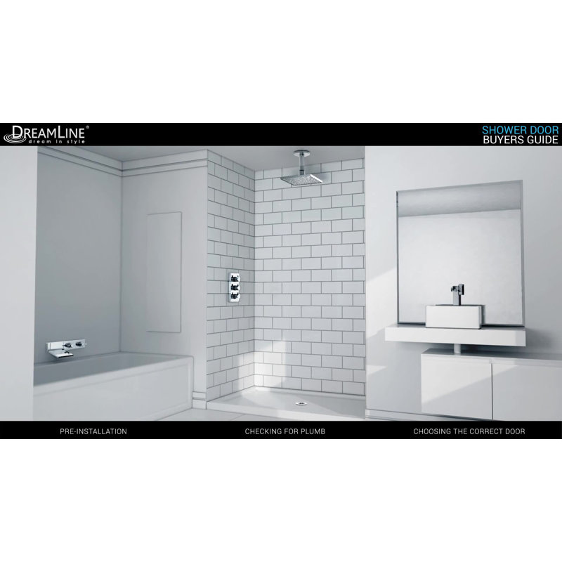 Flex 60" Brushed Nickel Frameless Pivot Shower Door with Clear Glass