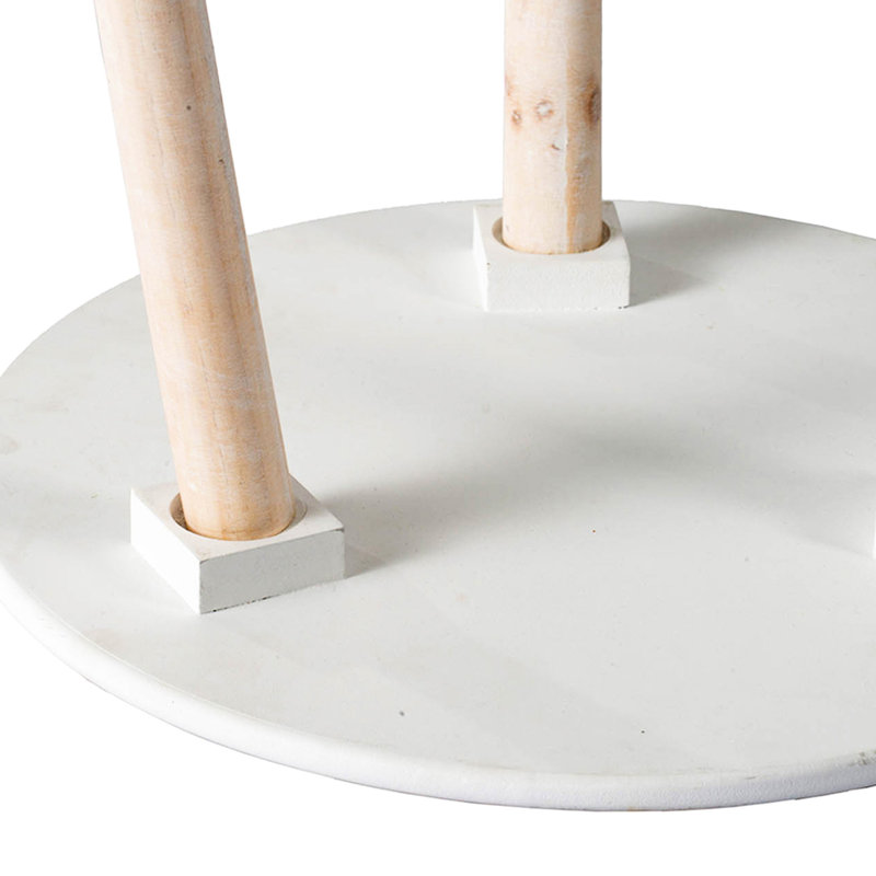 Table d'appoint inspirée de la nature 2 - blanc avec des plateaux peints floraux, rehaussez votre chambre à coucher de style maison, salon, vestibule de 2 tables nature blanches, démarquez-vous