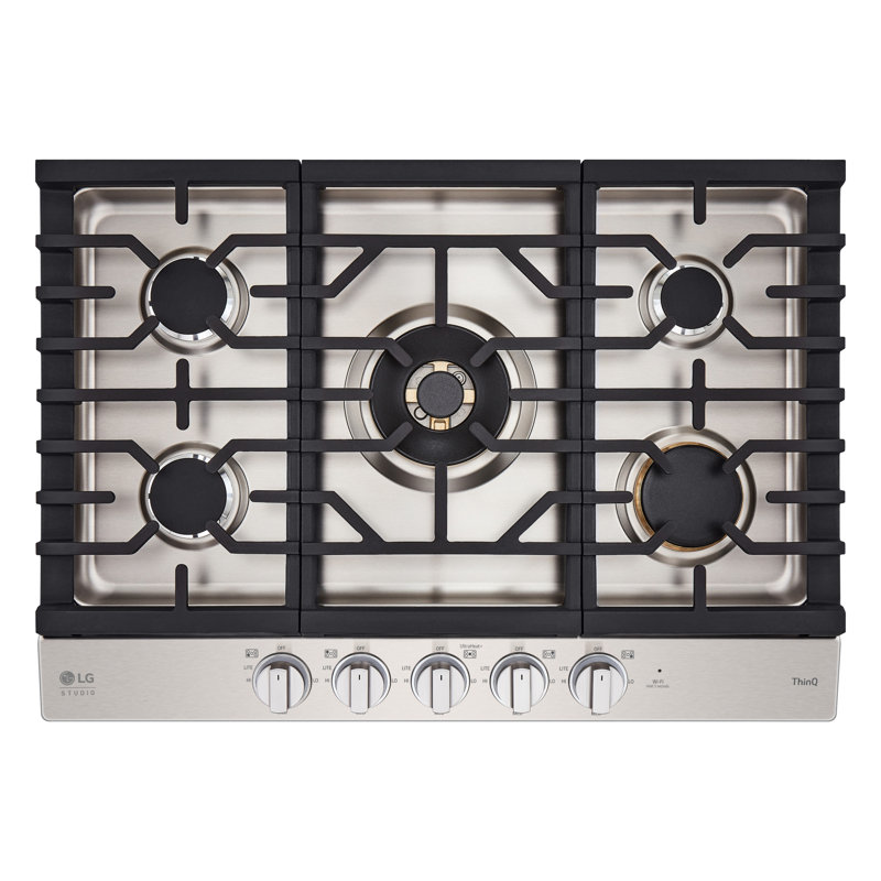 36" Natural Gas Cooktop with 5 Burners, Stainless Steel