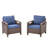 Outdoor Wicker Chairs Set With Cushions-1941472550