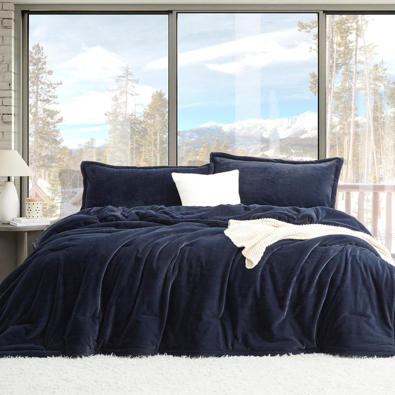 Coma Inducer Softer than Soft Oversized Comforter Set, Queen Comforter + 2 Standard Shams, Blue