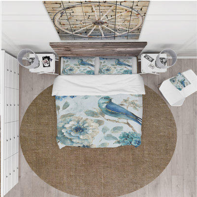 Ensemble de housse de couette aquarelle jolie oiseau ii