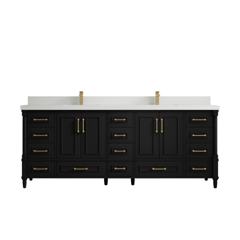 Aberdeen Bathroom Vanity, White, Black