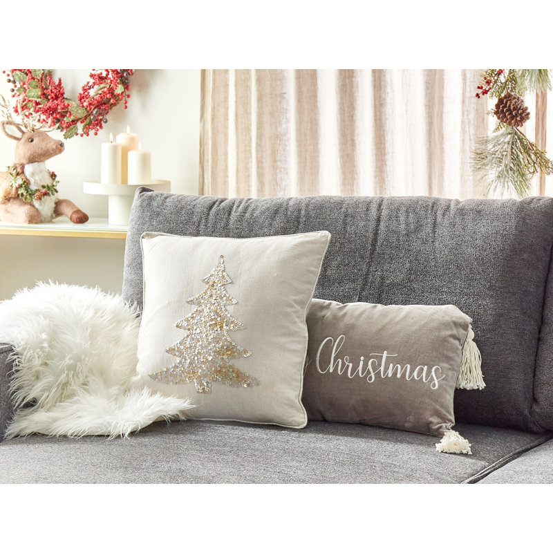 CLEYERA Beige Square Cushion