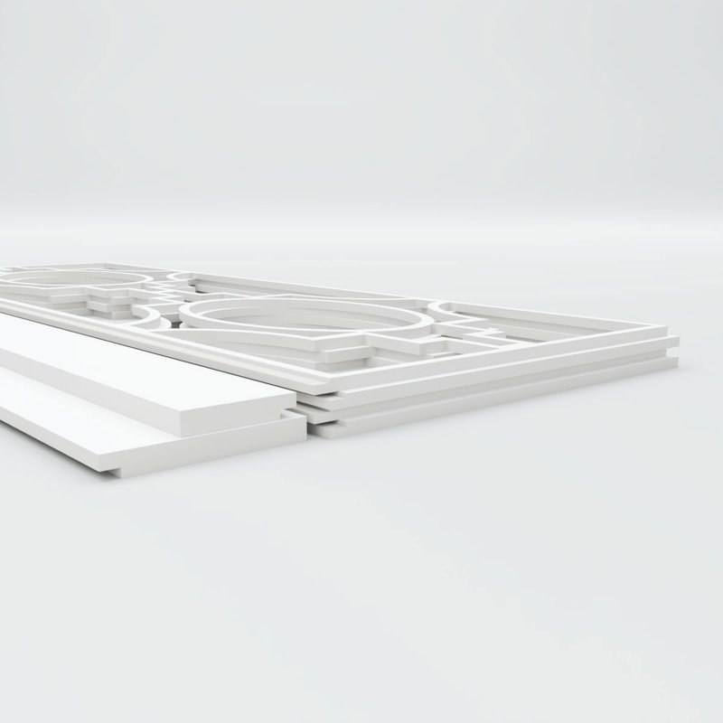 Ensemble de lambris en gypse et PVC, H 40 po x l 94,5 po x P 0,625 po