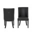 Chaise d'appoint Astrid en similicuir noir (ensemble de 2)-123801228-114814509