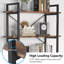 5-Tier Rustic Brown Industrial Metal Bookshelf Unit