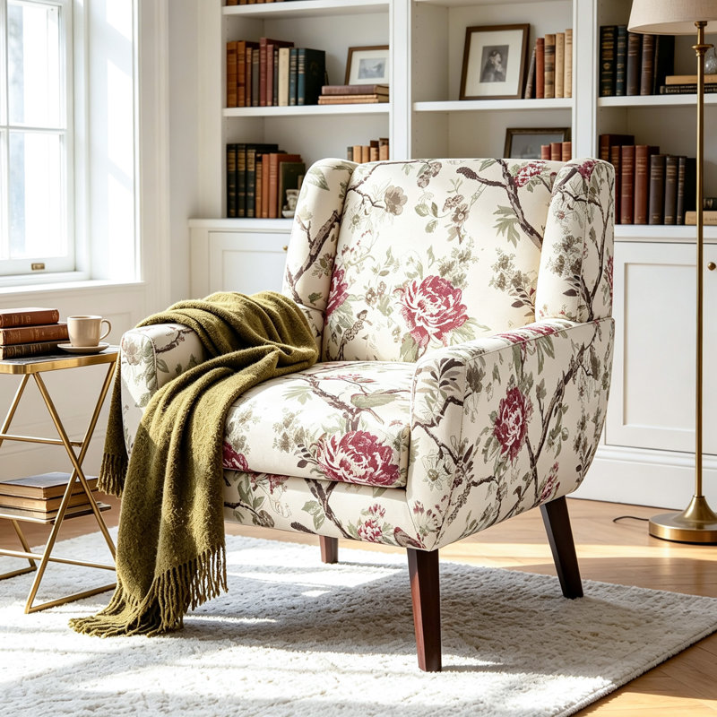 Fauteuil Jaqueze, Mélange de lin performance crème et rose