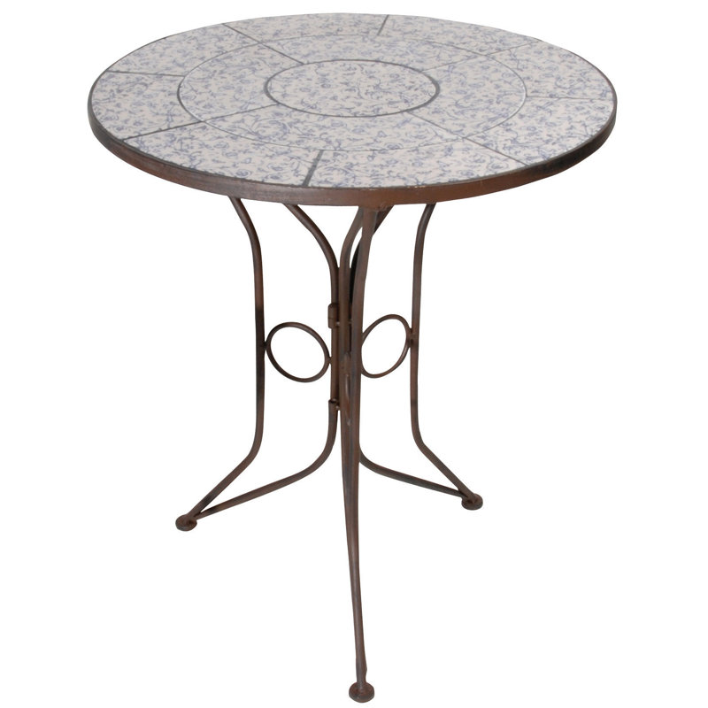 Neasa  Round Metal Outdoor Bistro Table , 24'' in. W 24'' in. D