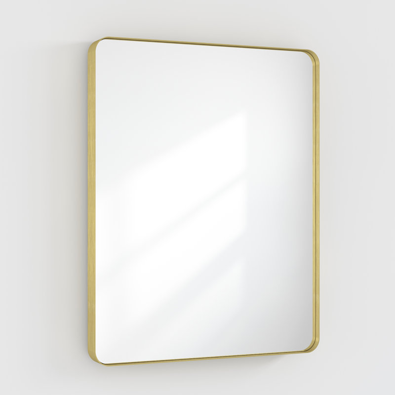 Miroir de salle de bain mural et d'angle Lesamuel, 28 po x 36 po, Doré