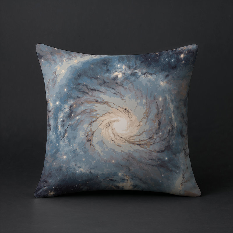 Coussin décoratif intérieur / extérieur bleu Modern Modern, Gris abstrait 4, Carré 16 po