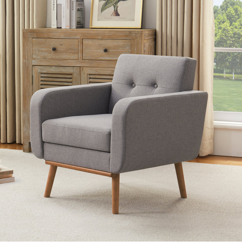 Fauteuil Analeah, Polyester gris