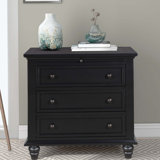 3-Drawer Storage Wood Cabinet, End Table with Pull out Tray