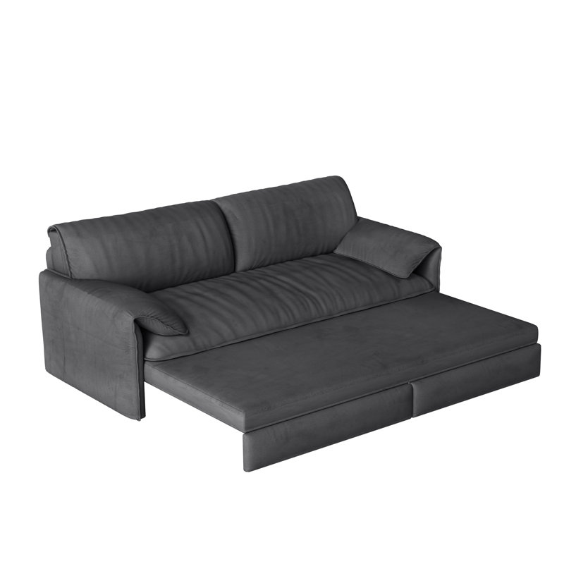 Queen 3-in-1 Convertible Sleeper Sofa, 36" L x 66" W x 33.5" D, Gray