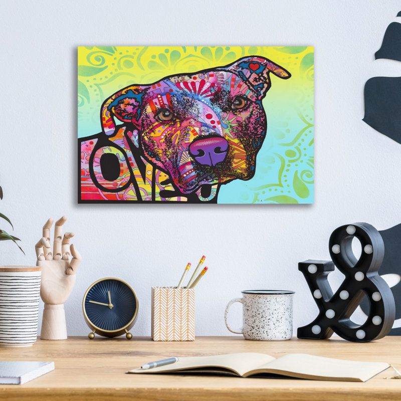 «Love You Pit Bull» par Dean Russo, H 12 po x l 16 po