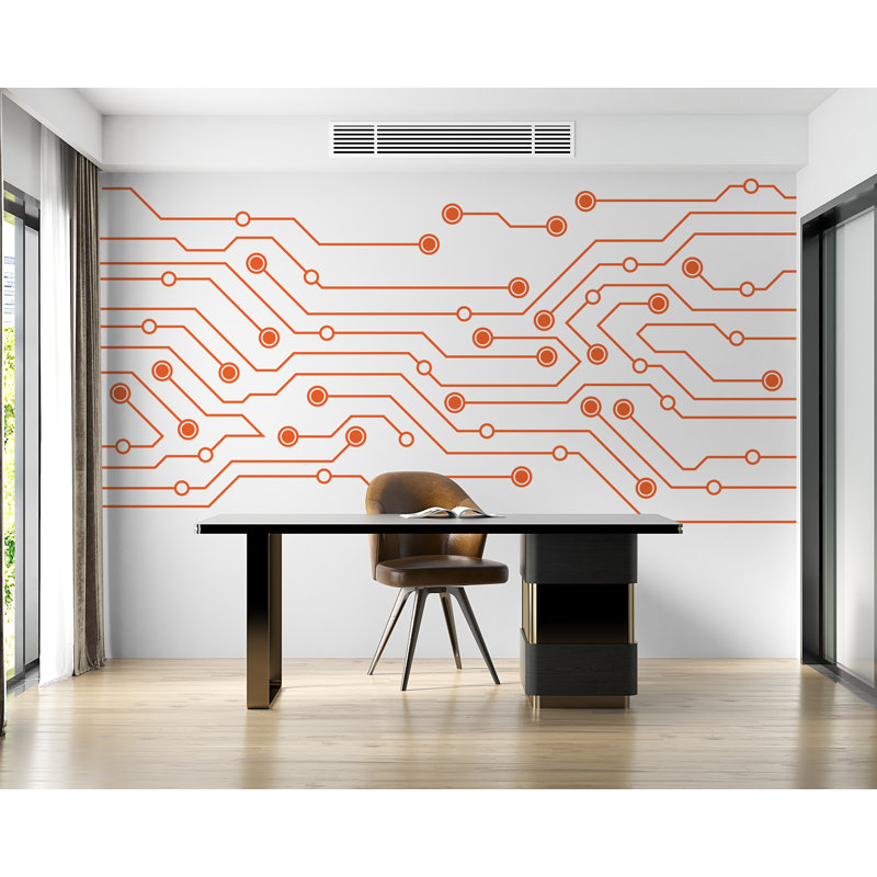 Adhésif mural technologie, autocollant de circuit, décoration murale Tech, décalque de bureau, art mural bureau, décoration murale 331DRE