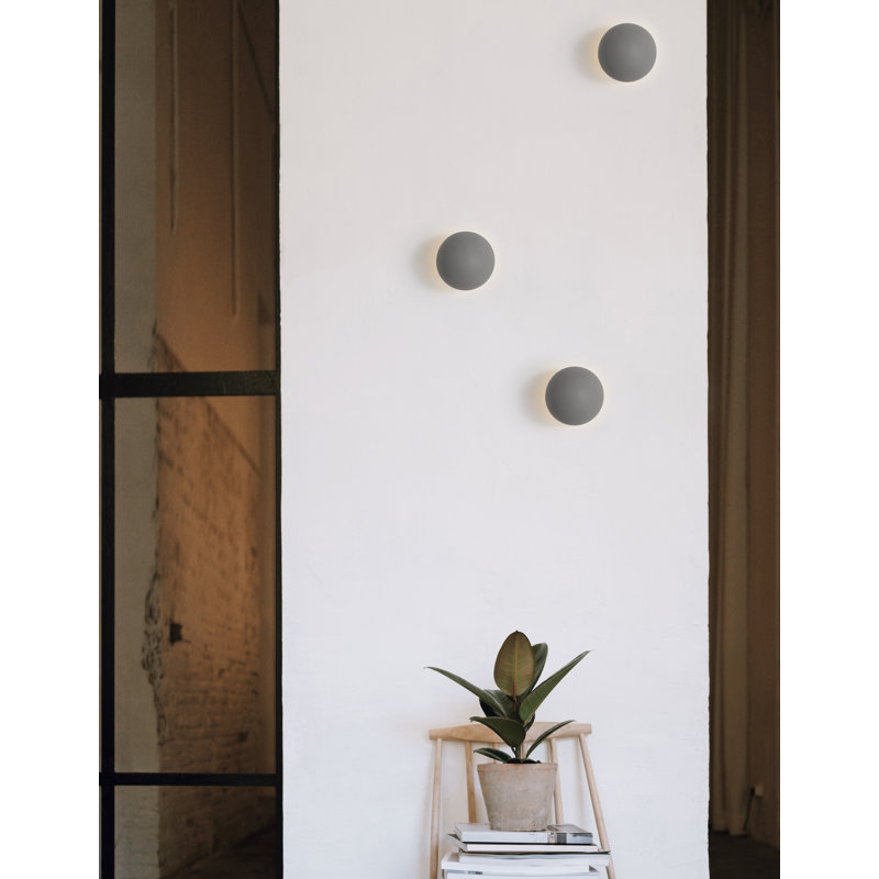LED Flush Mounted Sconce, Grey/White