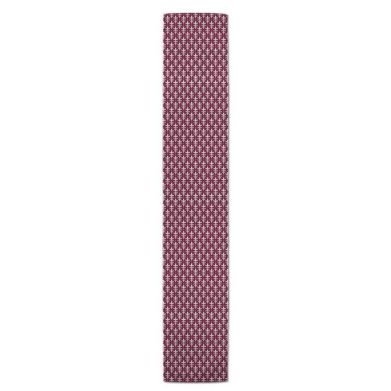Nalston Dotted Diamond Table Runner, 72" x 16", Burgundy, Floral