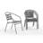 Chrisoula Modern Aluminum Slat Back Stacking Patio Chairs-986429790
