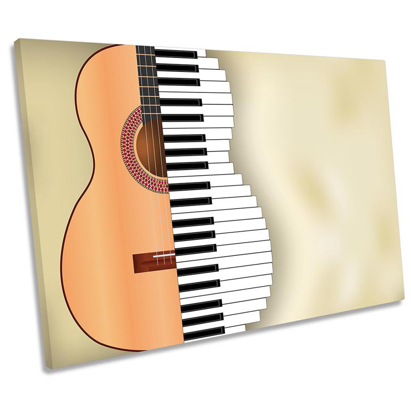 Guitar Piano Keys Music - Wrapped Canvas Print, 30.5cm H x 45.7cm W x 2cm D