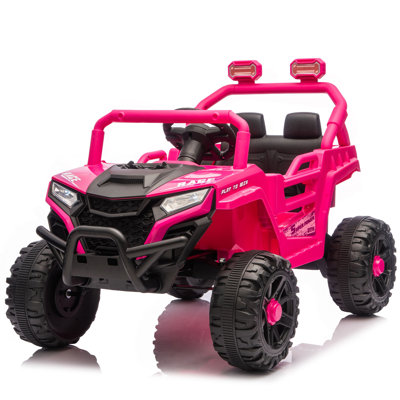 Les enfants de 12V 2 roues motrices roulent sur UTV avec un PC de 2,4 G, une barre anti-collision, un châssis haut, des roues antidérapantes et une suspension à 4 roues, une batterie améliorée pour une autonomie de 2 heures, offre une vitesse sécuritaire de 1,86 à 3,11 mi / h pour les enfants âgés 3 à 5