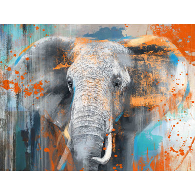 Popart Elephant - Wrapped Canvas Painting