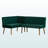Zephyr 2-Piece Dining Nook Banquette Set In Green Upholstery, 31.93''H X 69.62''W X 52.21''D-1534821472