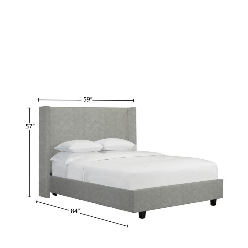 Lit plateforme tapissier Hawkinge, Double, Argent
