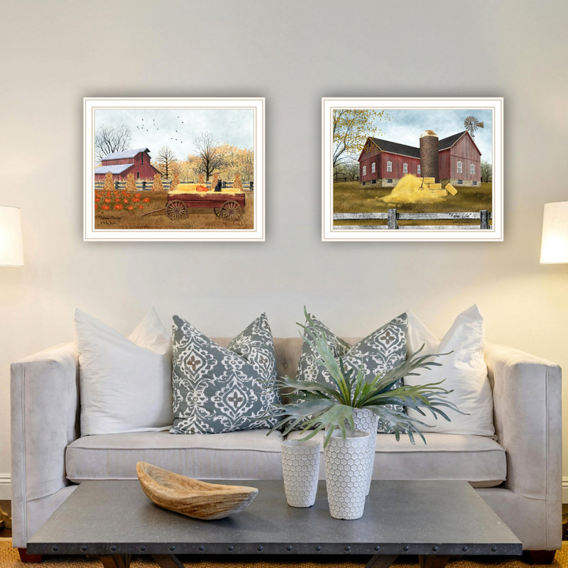 Delightful Home Wall Art: Autumn Blessings Farm Life - Cadre en bois et en papier multicolore