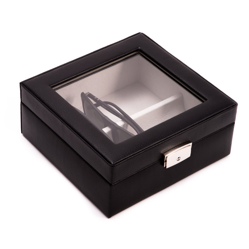 Leather Travel Case + Locking, Black