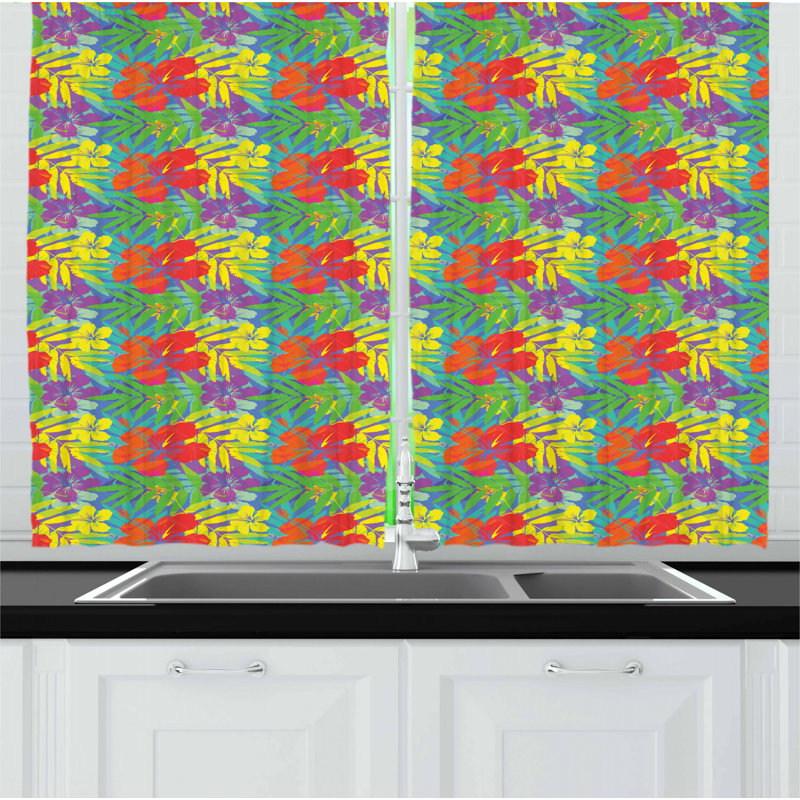 Floral Tailored Kitchen Curtain