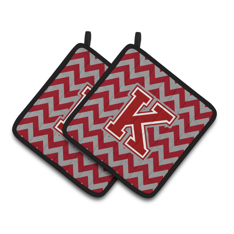 Poignée à chevrons, K, Rouge foncé / blanc