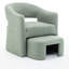 Fauteuil demi-tonneau avec repose-pieds-103605162