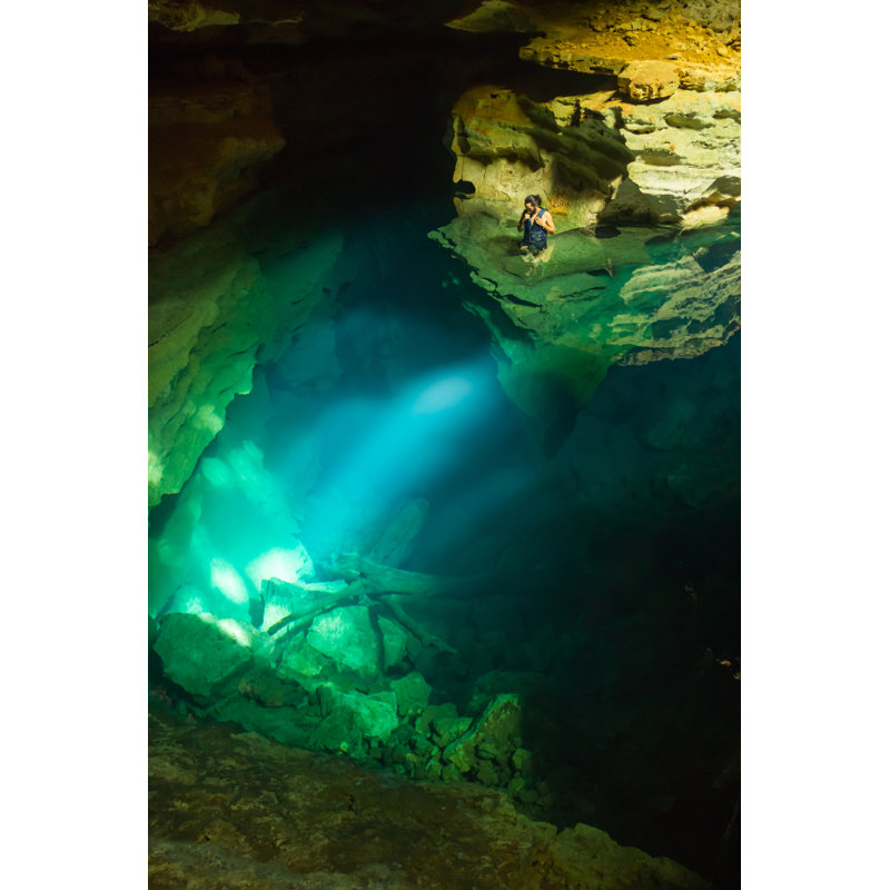 Man Watching Cave View by Pedarilhos - Wrapped Canvas Print, 76cm H x 51cm W