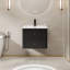 Meuble-lavabo mural de 61 cm (24 po) avec comptoir et robinet, peint à la main, résistant à l'eau, 2 tiroirs lisses et bords arrondis-199263871