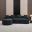 Canapé modulaire noir en L modulaire avec méridienne incurvée et assise profonde en mousse haute densité chenille-124497518-124497515