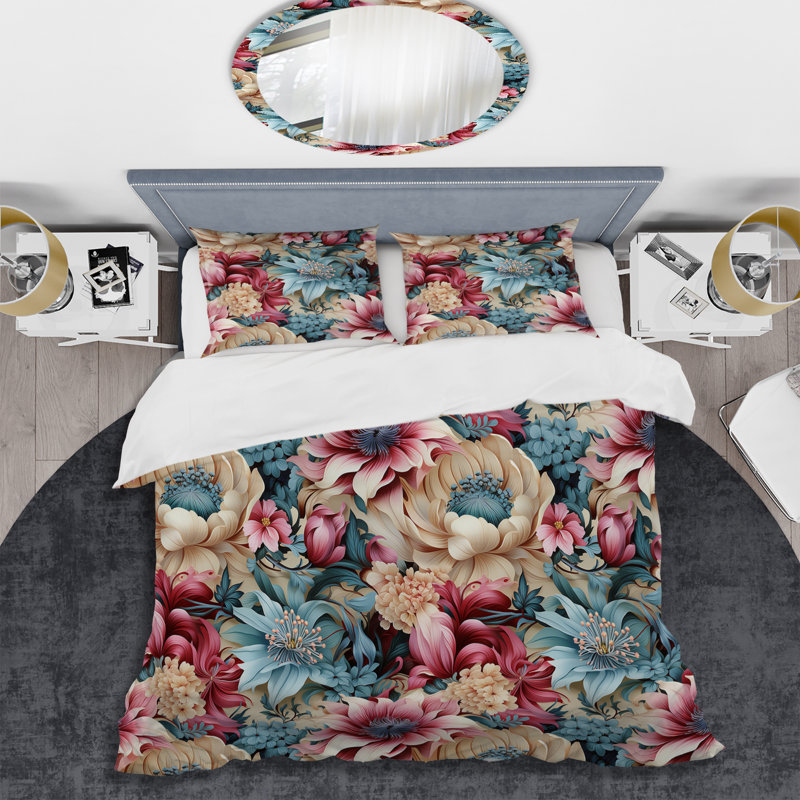 Ensemble de housse de couette Vintage Pastel Harmonous Paisley Dreams II - Floral