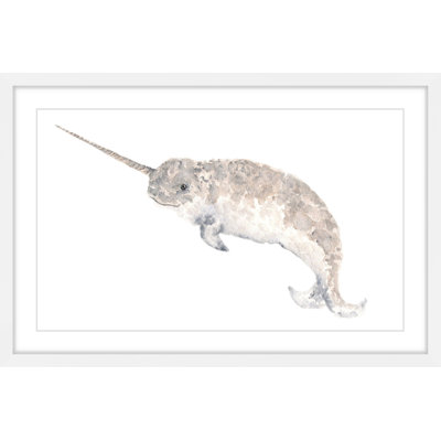 'Narwhal' by Thimble Sparrow Framed Print