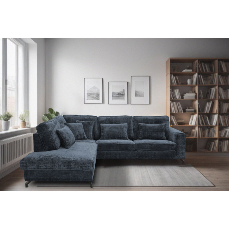 5 Seater Sofa & Chaise, Left Hand Facing, Navy
