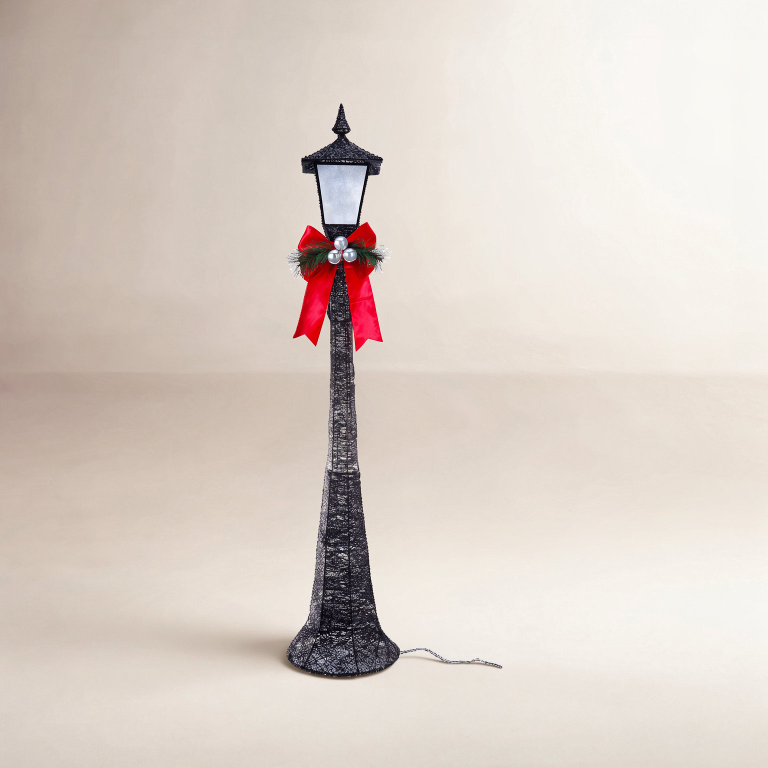 Metal Christmas Outdoor Decoration, 60" H x 20.5" W x 11" D, Black