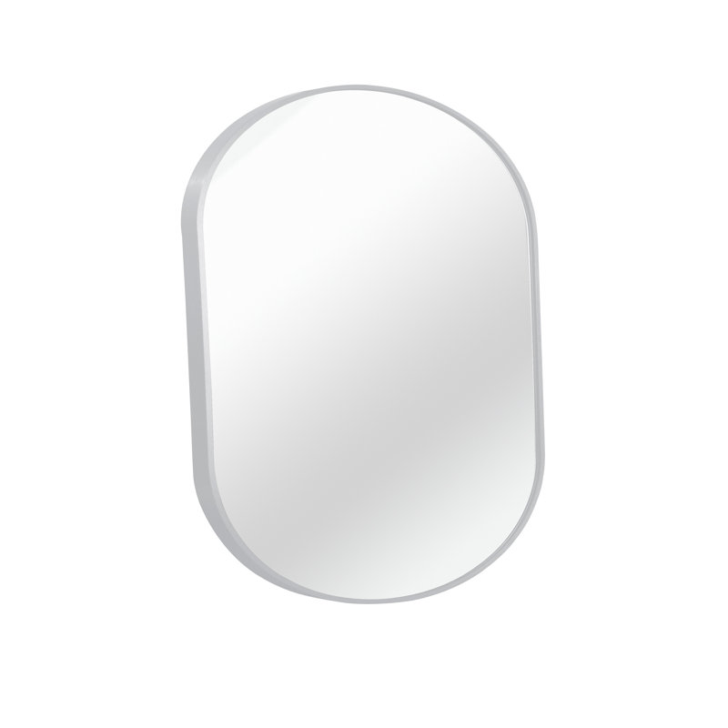 Onshuntay Metal Oval Wall Mirror, 28" x 20", Silver