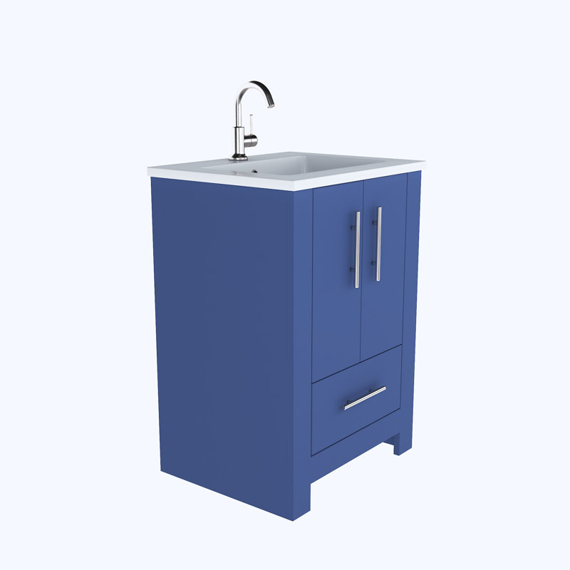 Ensemble de meuble-lavabo simple 24 po Boston, Bleu marine