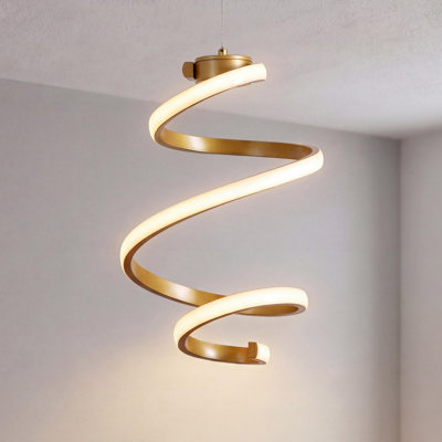 Luminaire suspendu à spirale hélicoïdale abstraite intégrée à 1 lumière en métal 1 lumière Arianda