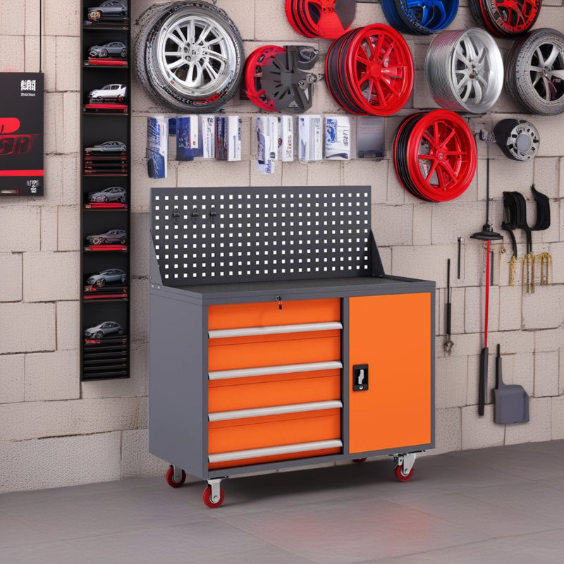 Heavy-Duty Tool Cabinet – Extra Thick Steel Workshop Storage for Industrial Tools, Orange