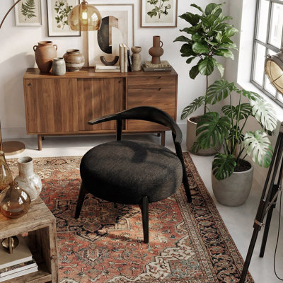 Chaise d'appoint Mid-Century moderne avec dossier incurvé