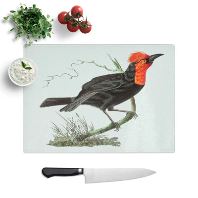 Tempered Glass Tanager Bird Chopping Board