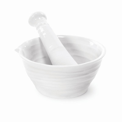 Portmeirion Sophie Conran White Mortar & Pestle 5" White