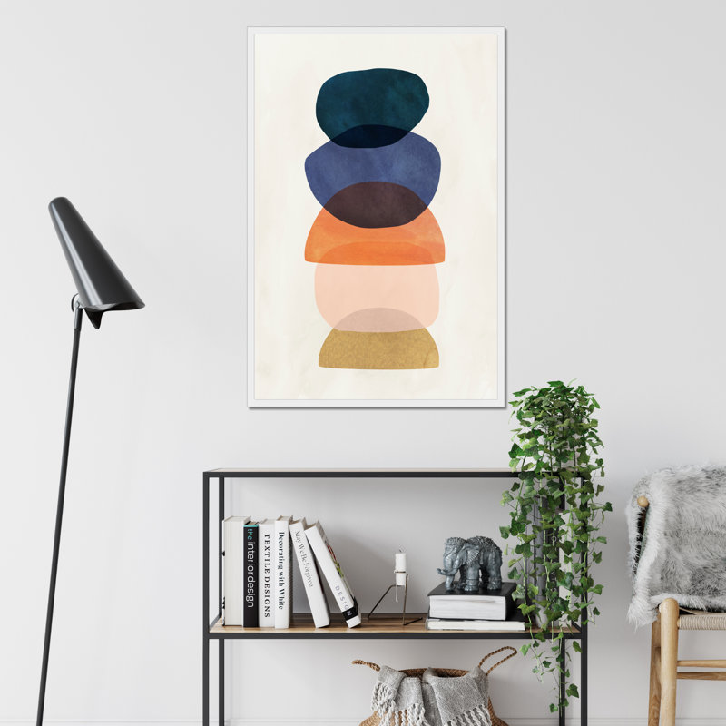 Mod Pods I by Victoria Borges - Painting, 95cm H x 65cm W x 2.3cm D, White Framed Paper Print