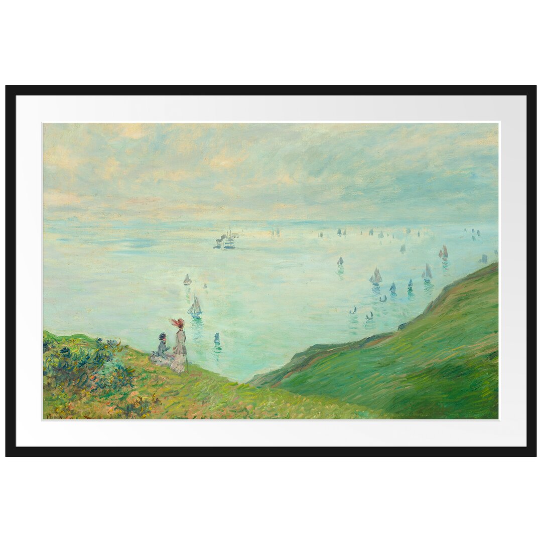 Gerahmter Kunstdruck Cliffs near Pourville von Claude Monet